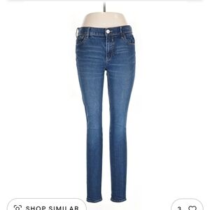 Express Women's Skinny Jeans - Dark Blue